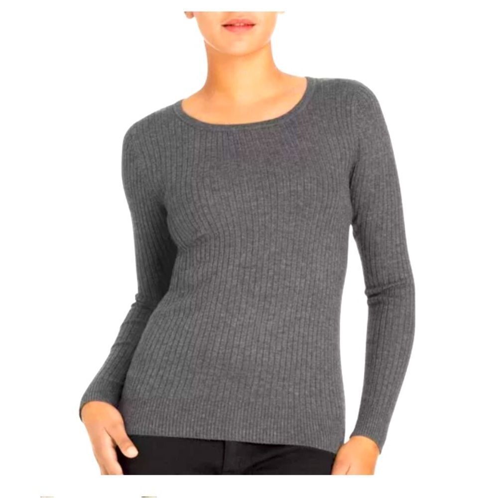 George Women's Ribbed Crew Neck Long Sleeve Sweater